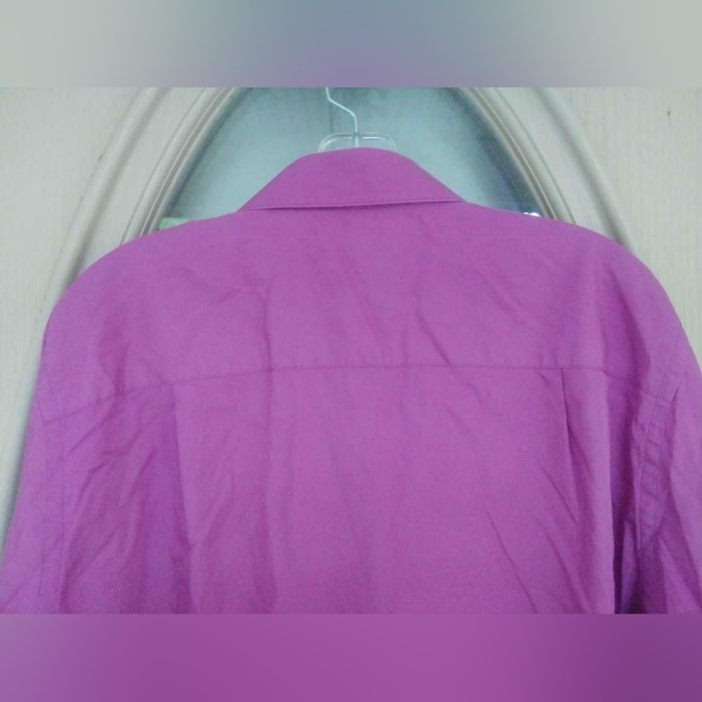 Calvin Klein Sz 16 Womens Button Down Blouse - Magenta - Picture 4 of 5